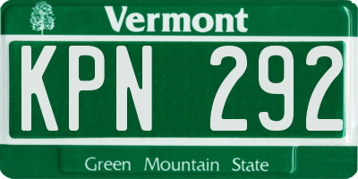 VT license plate KPN292