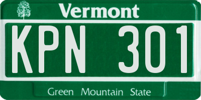 VT license plate KPN301