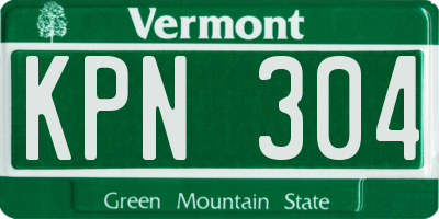 VT license plate KPN304