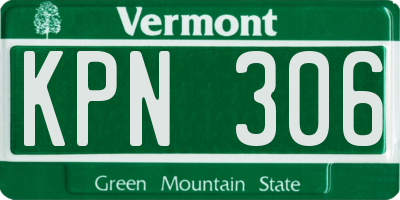 VT license plate KPN306