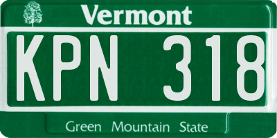 VT license plate KPN318