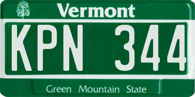 VT license plate KPN344