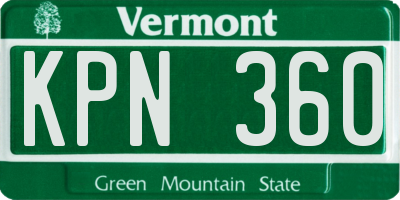 VT license plate KPN360