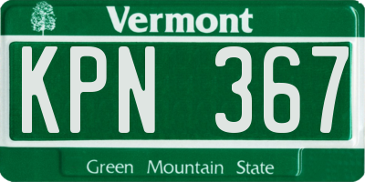 VT license plate KPN367