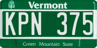 VT license plate KPN375