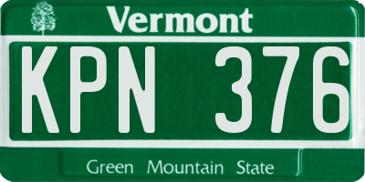 VT license plate KPN376