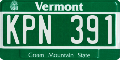VT license plate KPN391