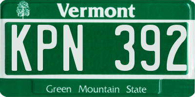 VT license plate KPN392