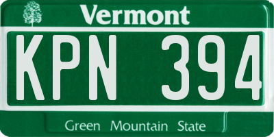 VT license plate KPN394