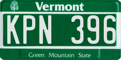 VT license plate KPN396