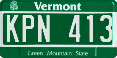 VT license plate KPN413
