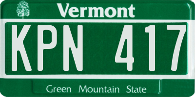 VT license plate KPN417