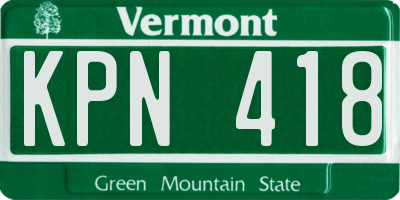 VT license plate KPN418