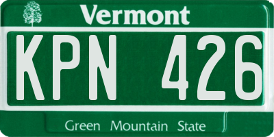 VT license plate KPN426