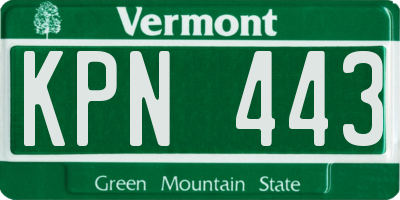 VT license plate KPN443