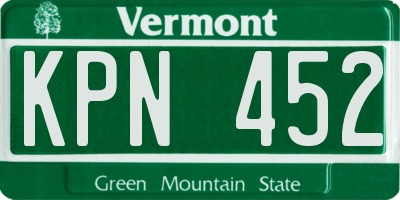 VT license plate KPN452