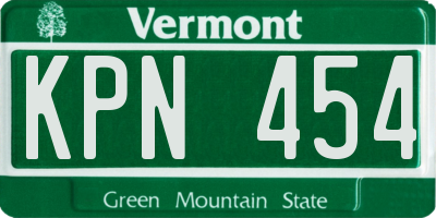 VT license plate KPN454