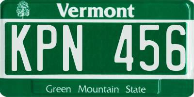VT license plate KPN456