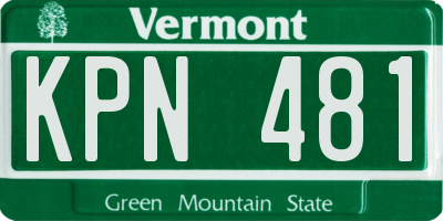 VT license plate KPN481