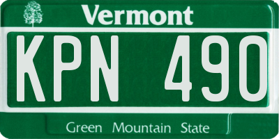 VT license plate KPN490