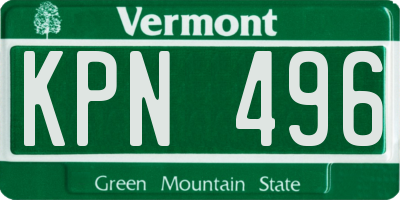 VT license plate KPN496