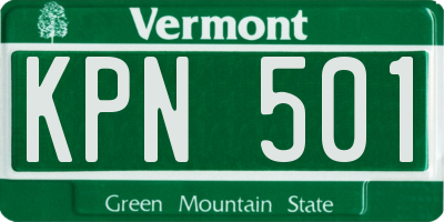 VT license plate KPN501