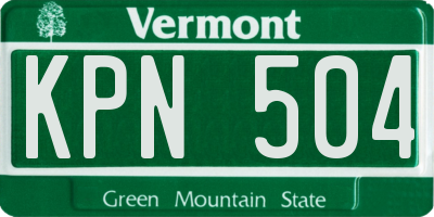 VT license plate KPN504