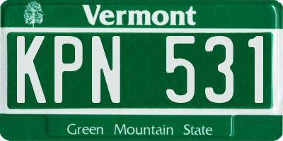 VT license plate KPN531
