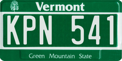 VT license plate KPN541