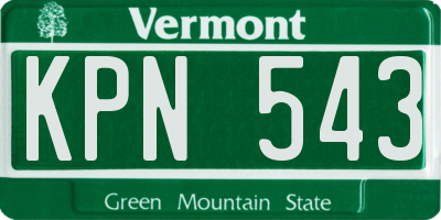 VT license plate KPN543