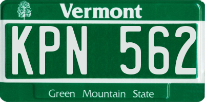 VT license plate KPN562