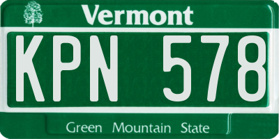 VT license plate KPN578