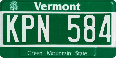 VT license plate KPN584