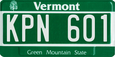 VT license plate KPN601