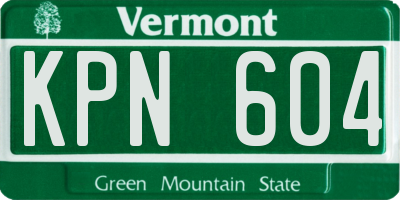 VT license plate KPN604