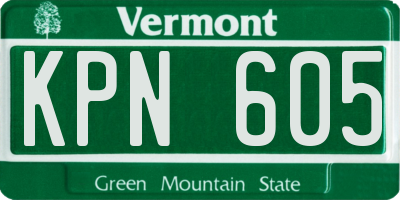 VT license plate KPN605