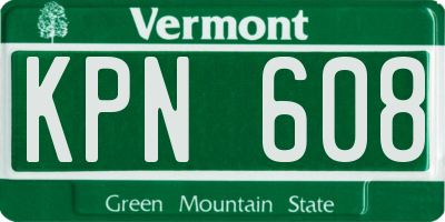 VT license plate KPN608