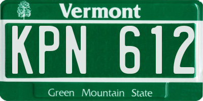 VT license plate KPN612