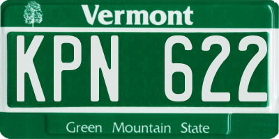 VT license plate KPN622