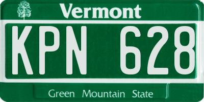 VT license plate KPN628