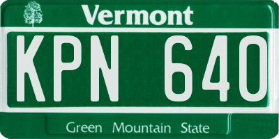 VT license plate KPN640