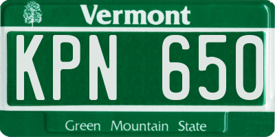 VT license plate KPN650