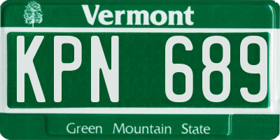 VT license plate KPN689