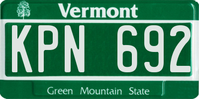 VT license plate KPN692
