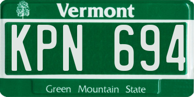 VT license plate KPN694
