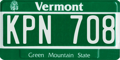VT license plate KPN708