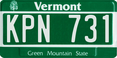 VT license plate KPN731