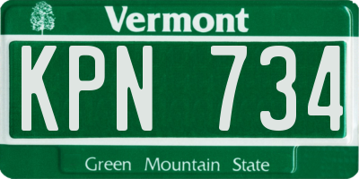 VT license plate KPN734