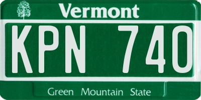 VT license plate KPN740