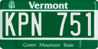 VT license plate KPN751